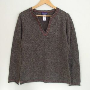 Patagonia Boho Brown Lambswool Sweater Sz M